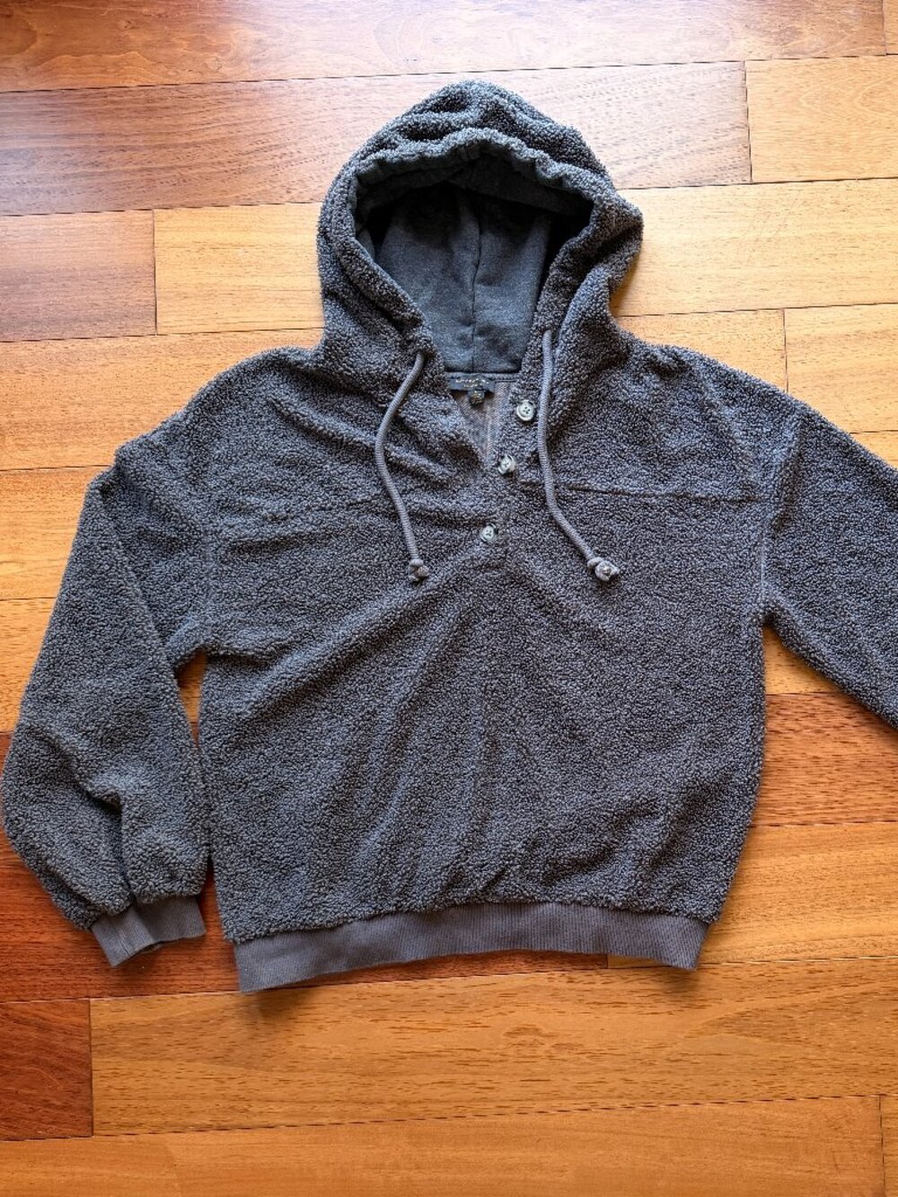 Current Air Gray Boucle Fuzzy Hoodie Size L